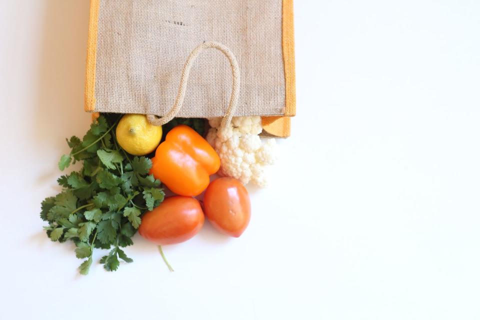 Let produce roam free in a larger bag.