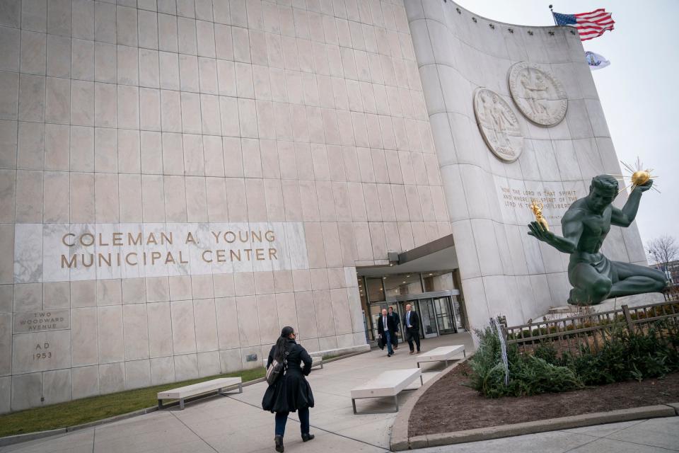 The Coleman A. Young Municipal Center in Downtown Detroit.