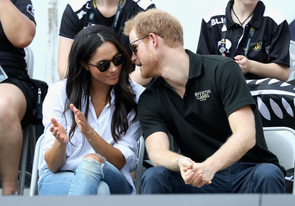 The couple weren't hiding their love at the Games. Source: Getty