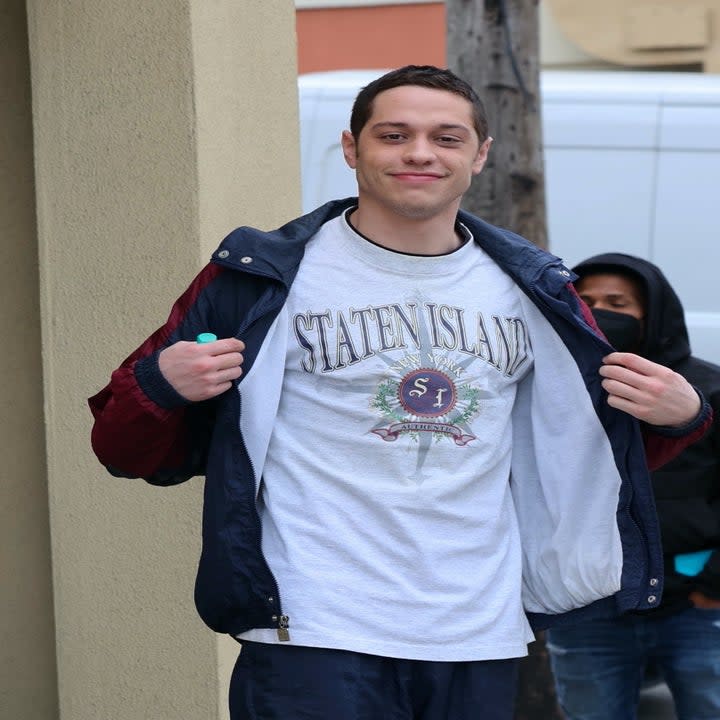 Pete showing off a staten island shirt