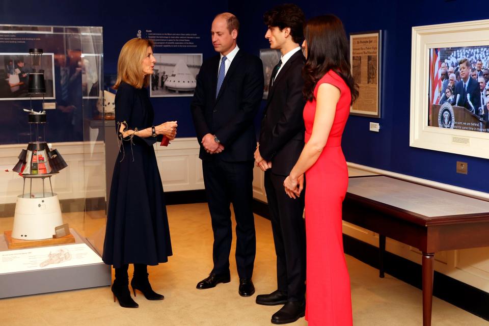 The Prince of Wales with Ambassador Caroline Kennedy (left), the daughter of John F. Kennedy, during a visit to the John F. Kennedy Presidential Library and Museum at Columbia Point in Boston, Massachusetts, to hear about President John F. Kennedy's Moonshot, which challenged America to put a man on the moon and is the key inspiration behind The Earthshot Prize. Picture date: Friday December 2, 2022.