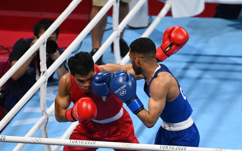 TOKYO 2020 OLYMPICS GB`s GALAL YAFAI IN THE MENS FLY WEIGHT BOXING FINAL - PAUL GROVER FOR THE TELEGRAPH