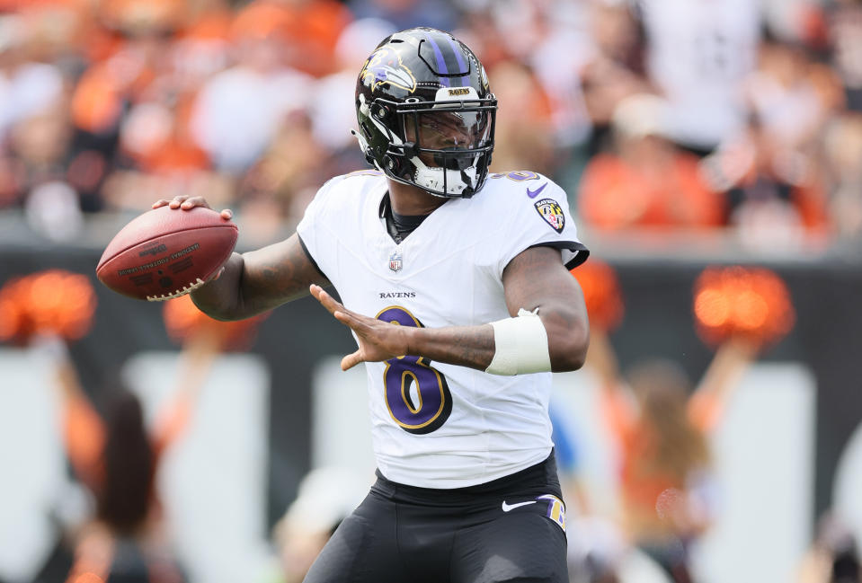 Lamar Jackson #8 of the Baltimore Ravens is a fantasy star