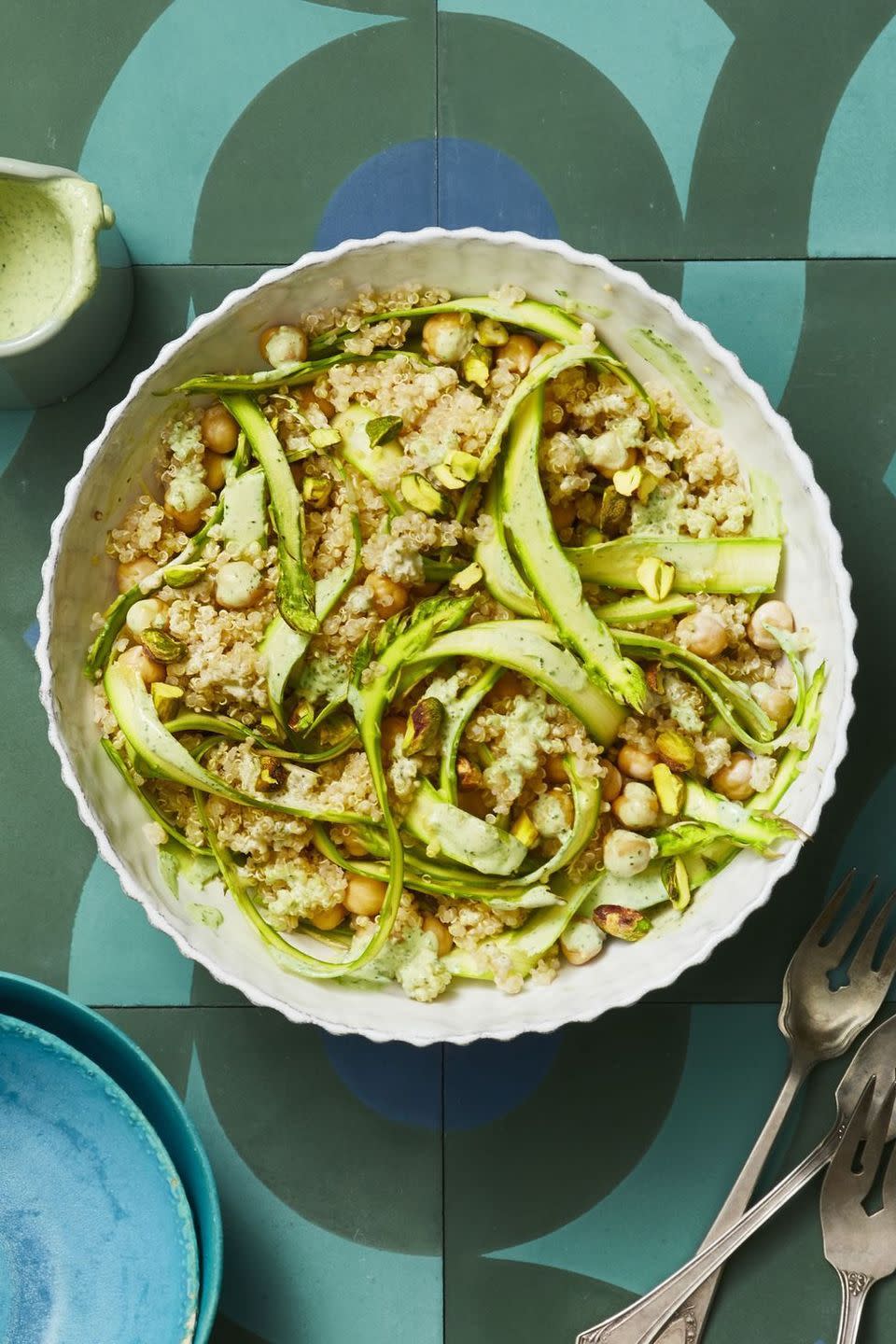 Tahini-Lemon Quinoa With Asparagus Ribbons