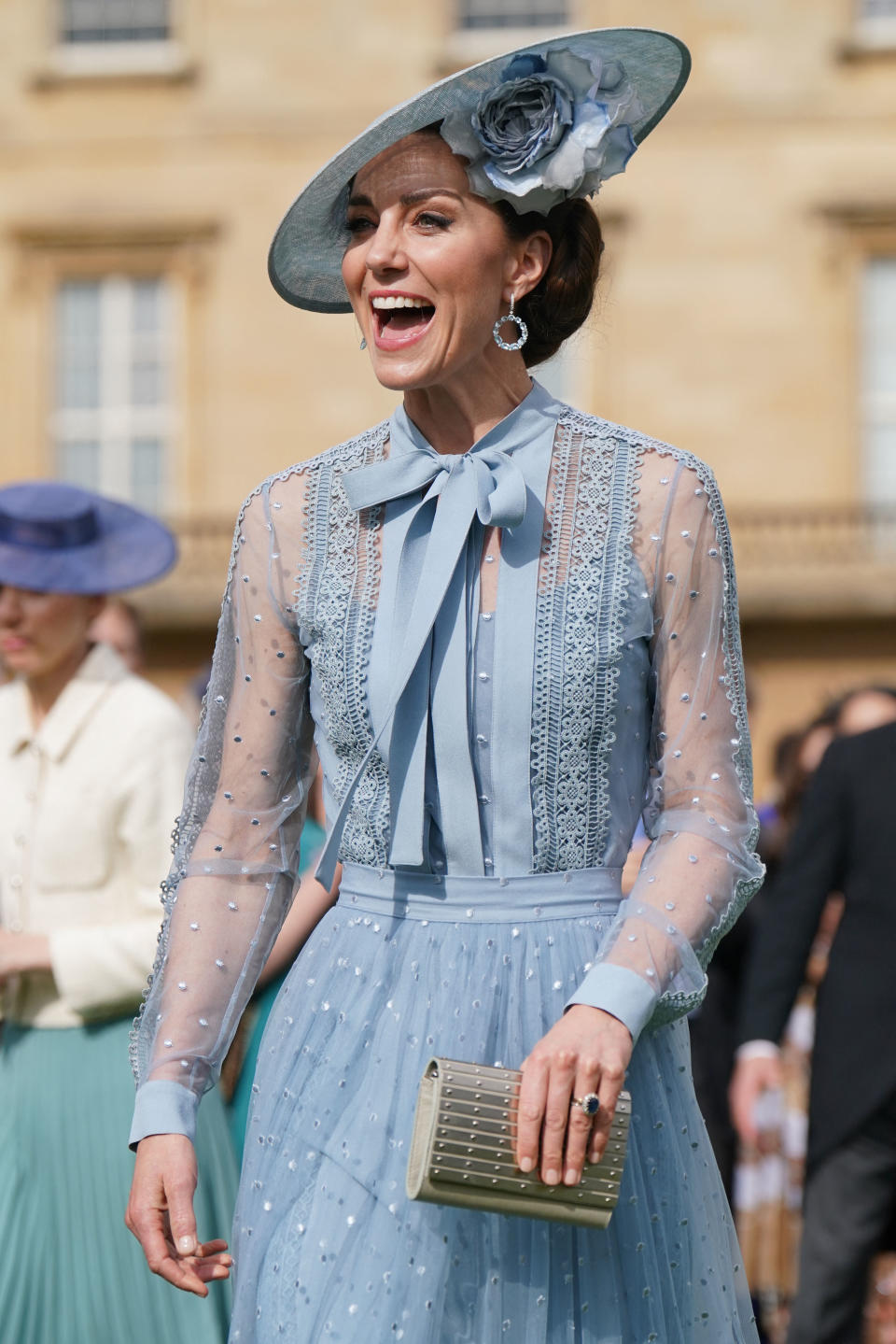 Britain's Catherine, Princess of Wales attends a Garden Party at Buckingham Palace in London on May 9, 2023, as part of the Coronation celebrations. King Charles III thanked the British people for 