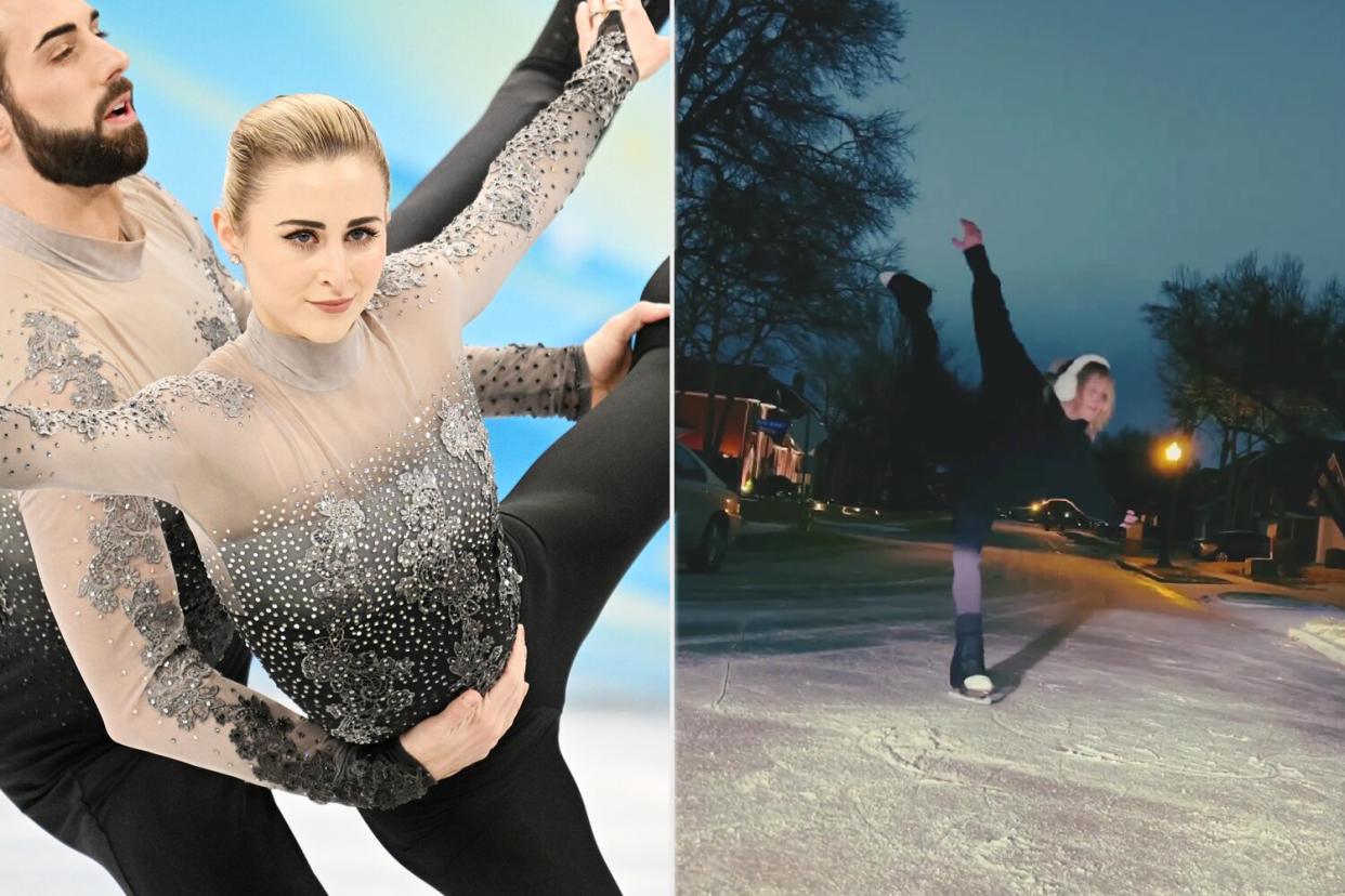 Ashley Cain-Gribble & Timothy Leduc (USA) - Figure Skating : Team Pairs Free Skating during the Beijing 2022 Olympic Winter Games; Ashley Cain Instagram