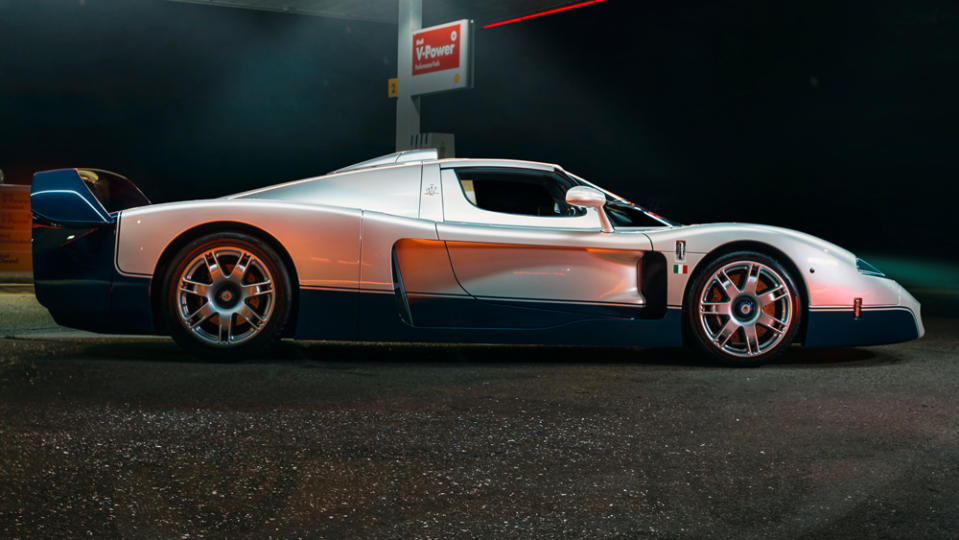 A hardtop convertible, this Maserati MC12 has 207 miles on its odometer.