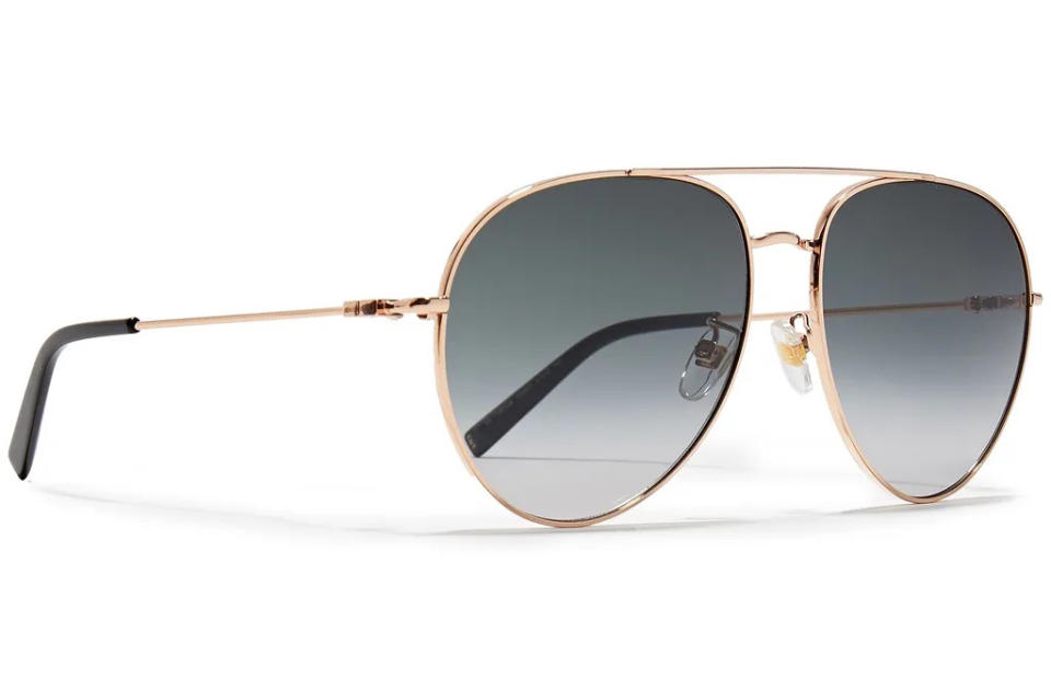 GIVENCHY Aviator-style rose gold-tone sunglasses. (Photo: The Outnet)