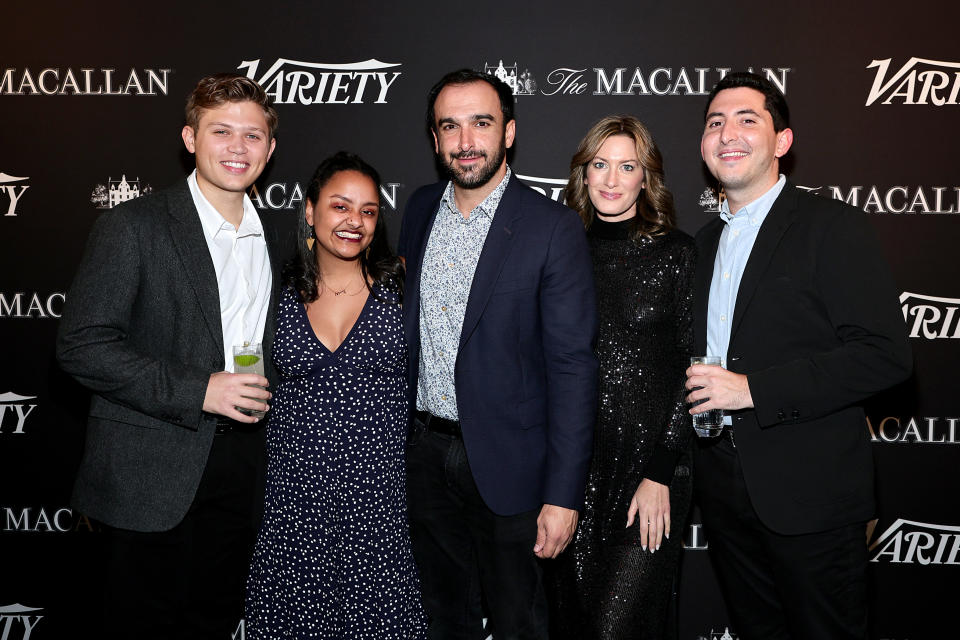 NEW YORK, NEW YORK - OCTOBER 19: (L-R) Ethan Shanfeld, Selome Hailu, Ramin Setoodeh, Elizabeth Wagmeister, and Zack Sharf attends Variety, The New York Party at American Bar on October 19, 2022 in New York City. (Photo by Jamie McCarthy/Variety via Getty Images)