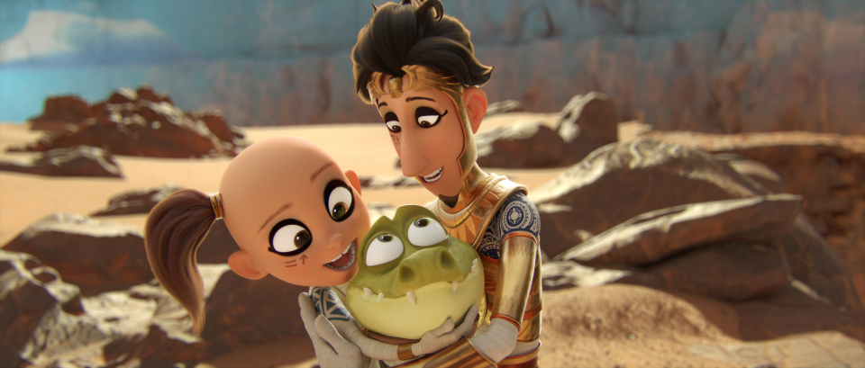 Ancient Egyptian brothers Sekhem (voiced by Santiago Winder, left) and Thut (Joe Thomas) end up in modern-day London in the animated adventure "Mummies."