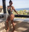 <p>La La Anthony splurged for Mother’s Day in 2016 when she wore the brand’s $725 All Over Stud Marissa suit while on vacation. She showed off the embellished swimsuit on her Instagram account. (Photo: Instagram/LaLa) </p>