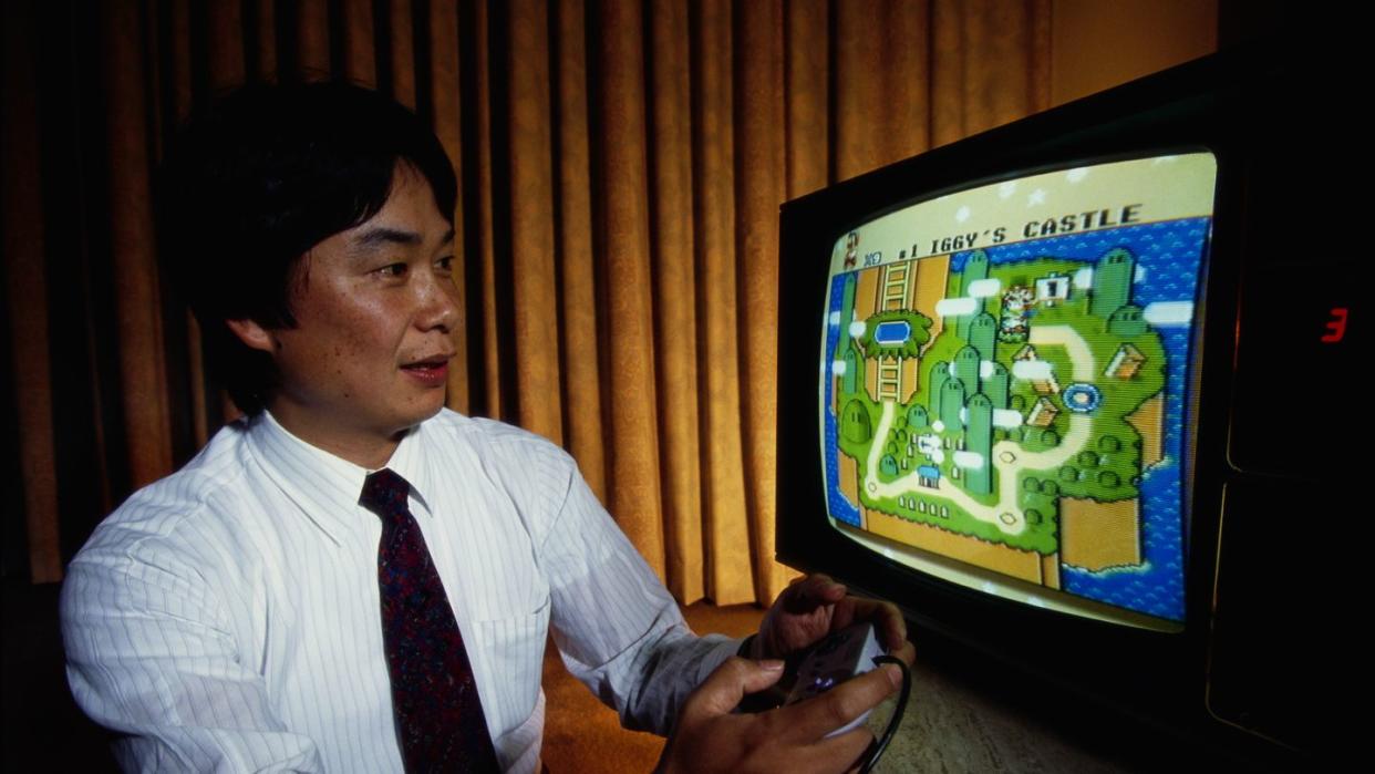shigeru miyamoto playing super mario world