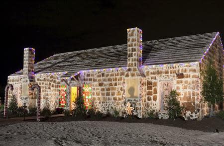 The world's largest gingerbread house is shown in this undated handout photo provided by Texas A&M University December 6, 2013. REUTERS/Texas A&M University/Handout via Reuters