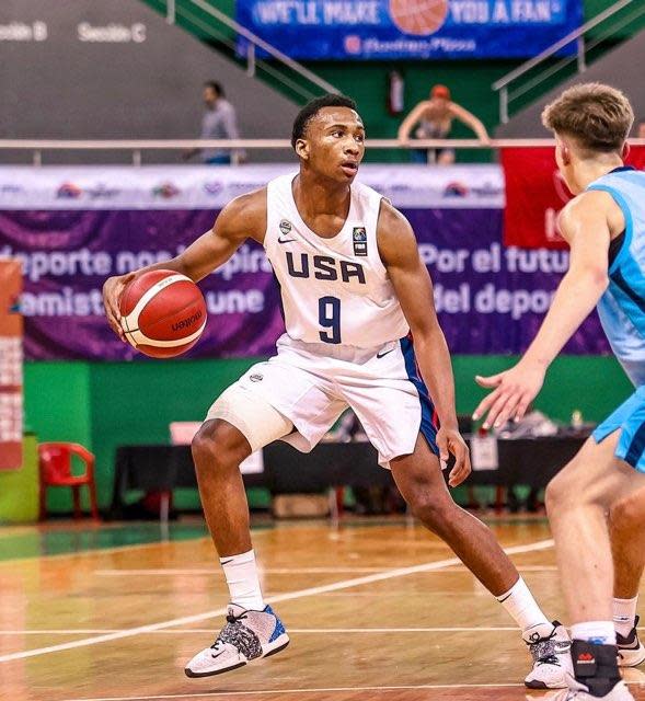 CVCA standout and Team USA guard Darryn Peterson looks for a shot during the U16 FIBA Americas championship run.