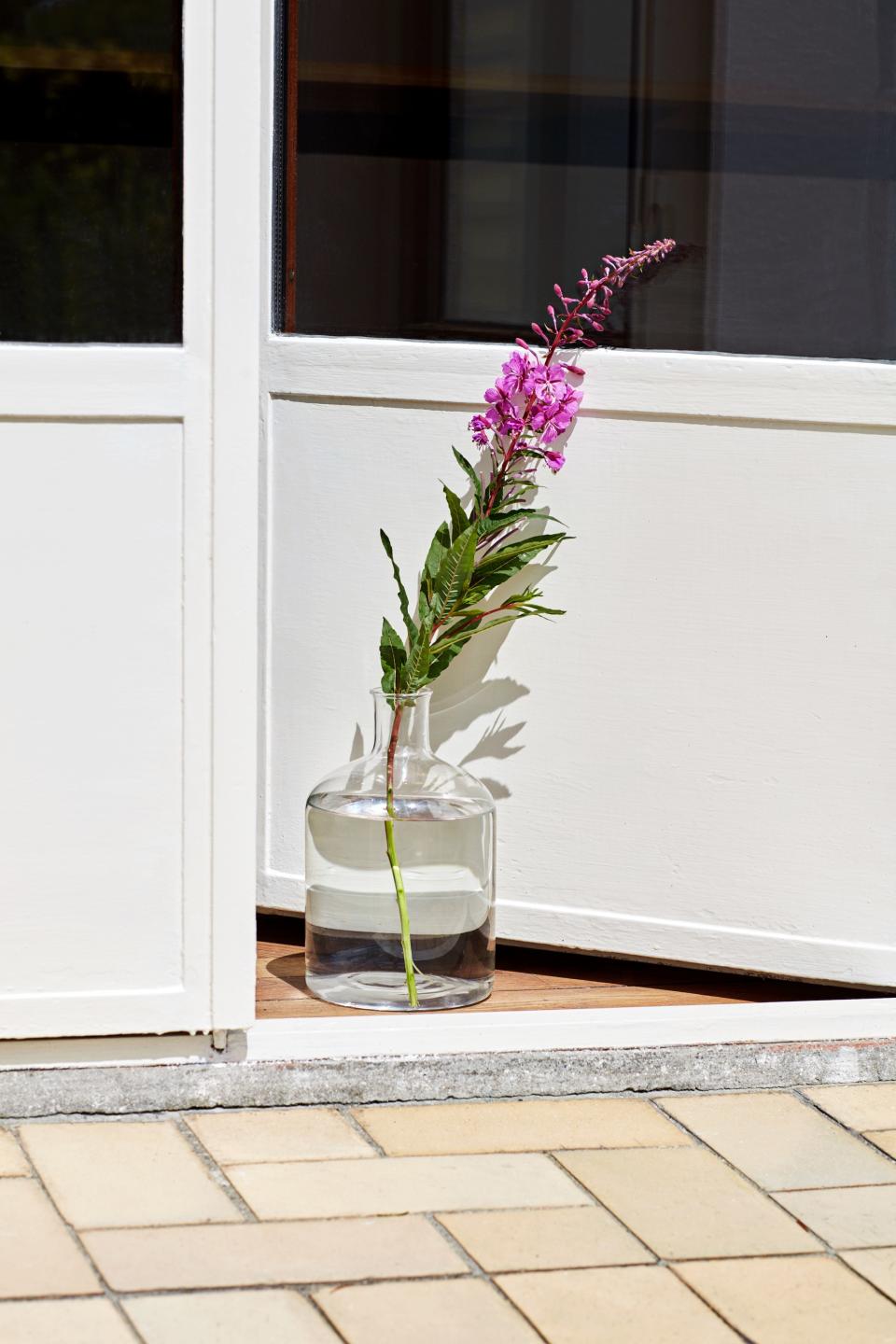 A minimalist glass vase.