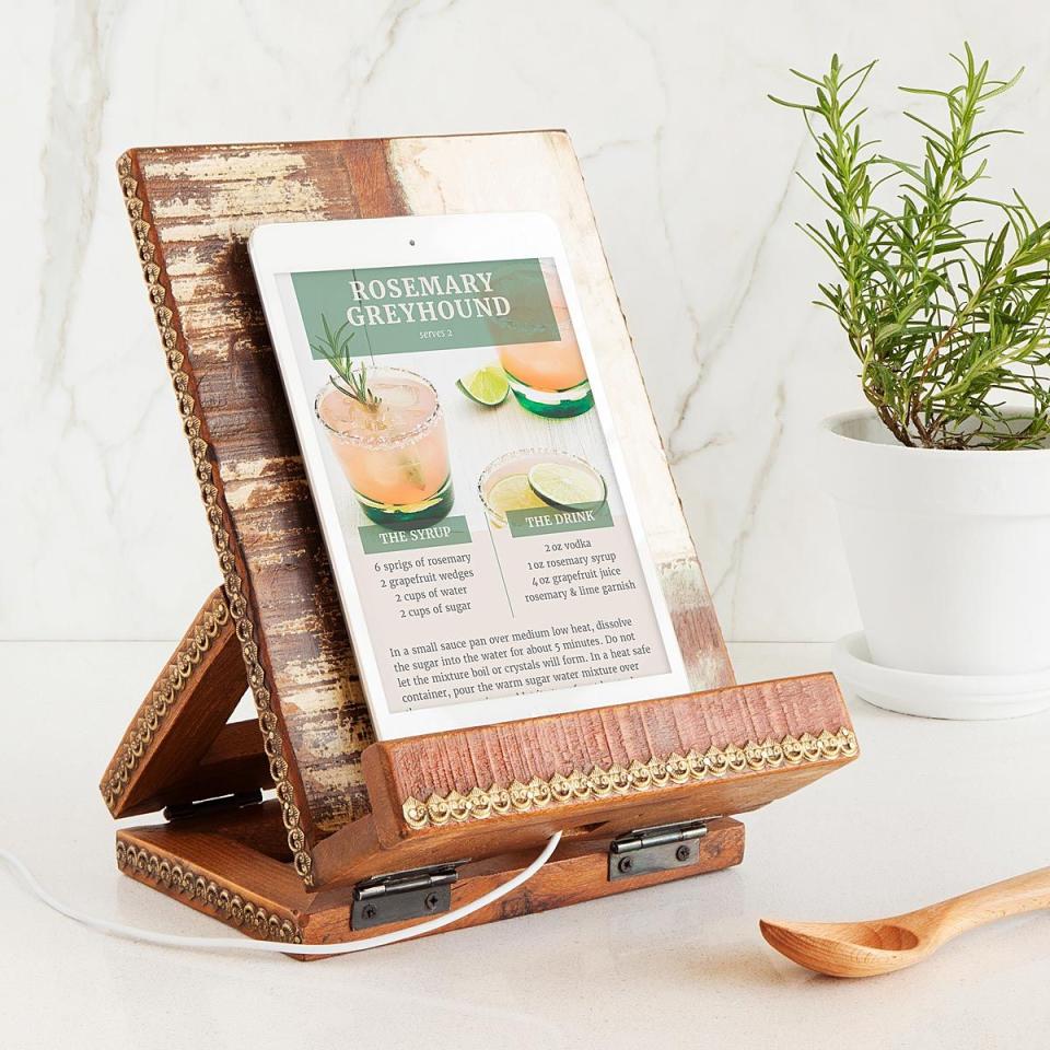 38) Salvaged Wood Cookbook & Tablet Stand