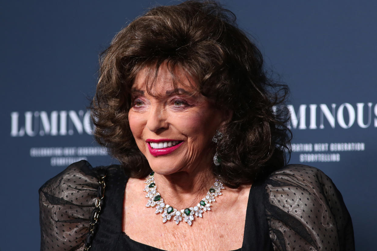 LONDON, ENGLAND - SEPTEMBER 29: Joan Collins attends the BFI London Film Festival Luminous Gala at The Londoner Hotel on September 29, 2022 in London, England. (Photo by Lia Toby/Getty Images)