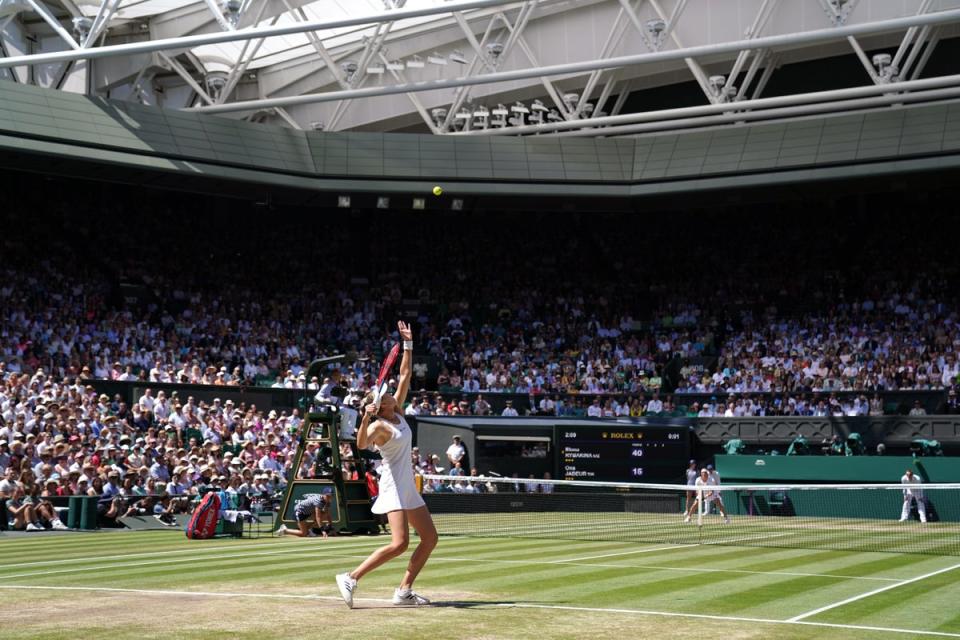 Elena Rybakina’s serve is a huge weapon (Zac Goodwin/PA) (PA Wire)