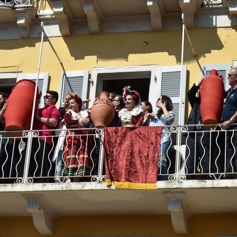 easter traditions around the world pot throwing in corfu greece