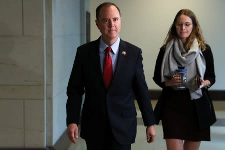 U.S. House Intelligence Committee Chairman Schiff walks to the committee offices on Capitol Hill in Washington