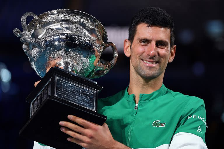 Novak Djokovic ganó nueve veces el trofeo de singles del Australian Open