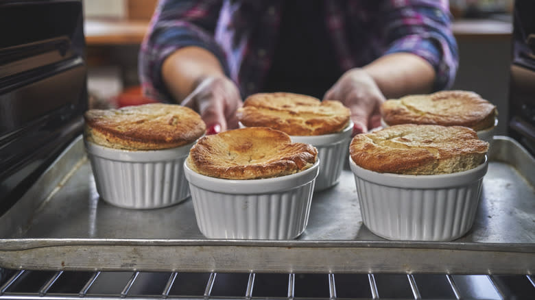 Soufflés in the oven