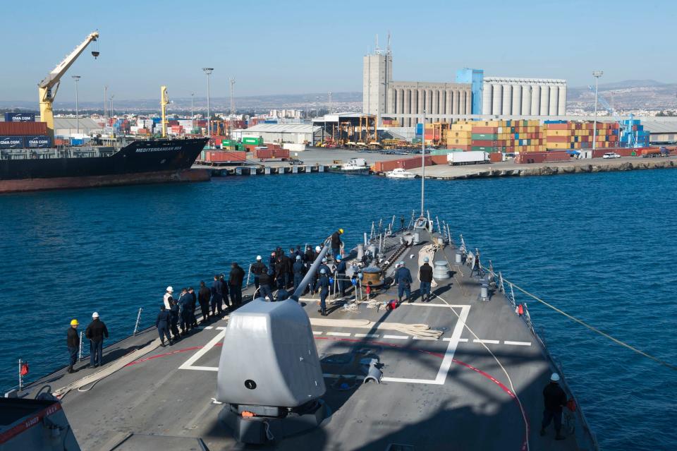 Navy destroyer USS Stout in Limassol Cyprus