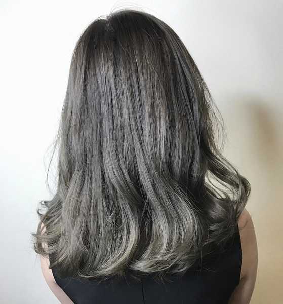 grey balayage hair bob