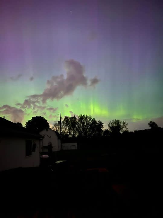 The northern lights in Wayland on May 10, 2024. (Courtesy Caleb Mason)