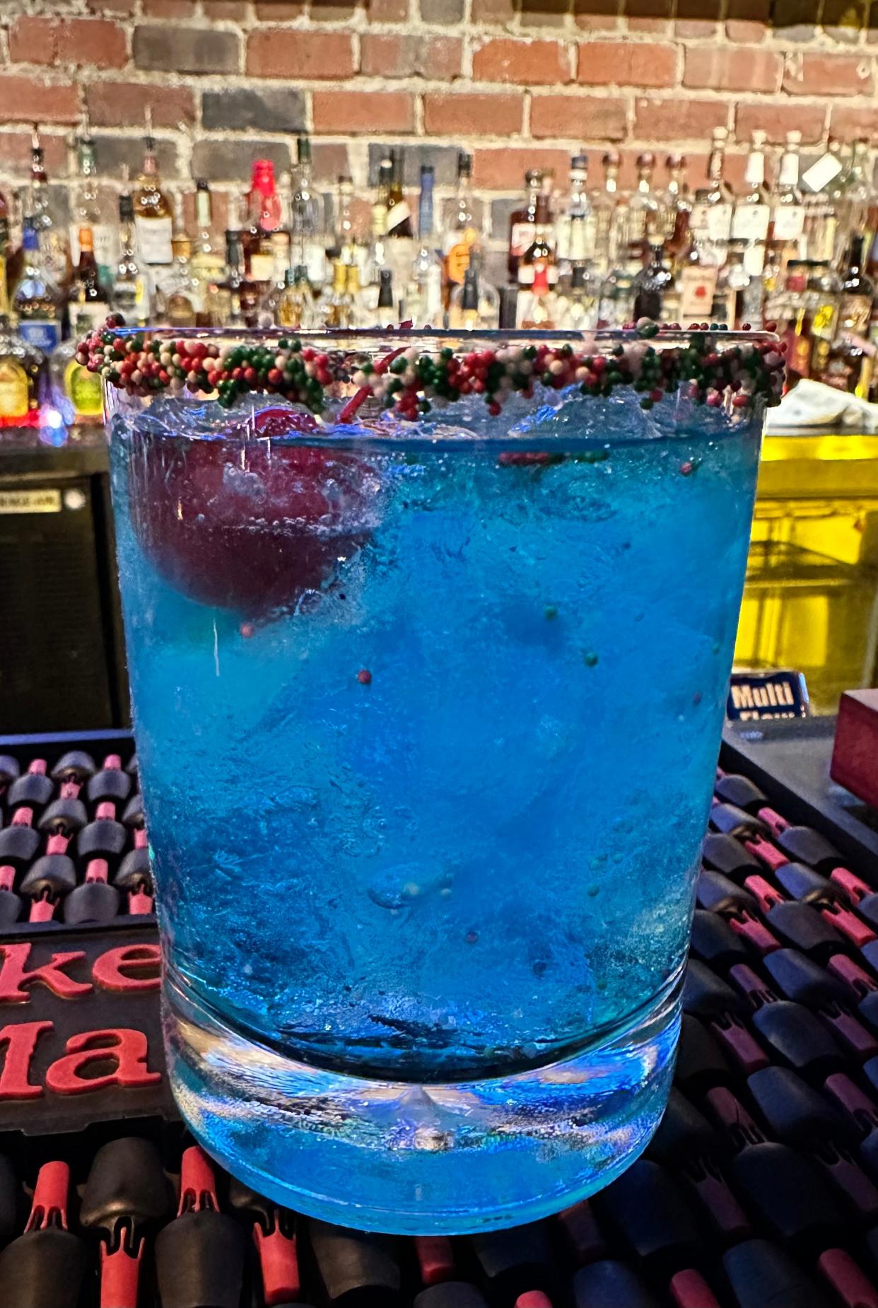 This Frosty the Snowman cocktail from Rae's on Court in Canton is just waiting for its candy cane garnish.