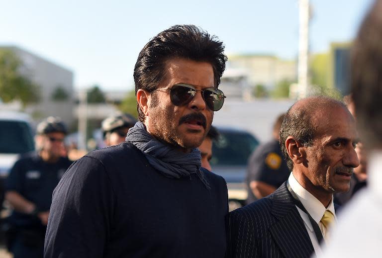 Bollywood star Anil Kapoor arrives for the IIFA Stomp event, the opening act for the International Indian Film Academy Awards in Tampa, Florida on April 23, 2014