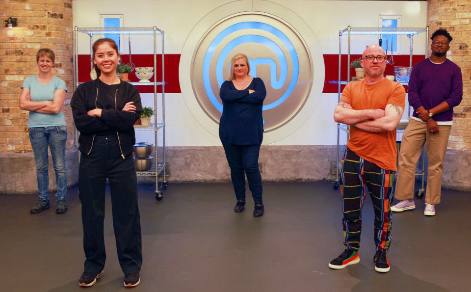 MasterChef contestants Helen, Steph, Laura, Gary, Daniel. (BBC/Shine TV)