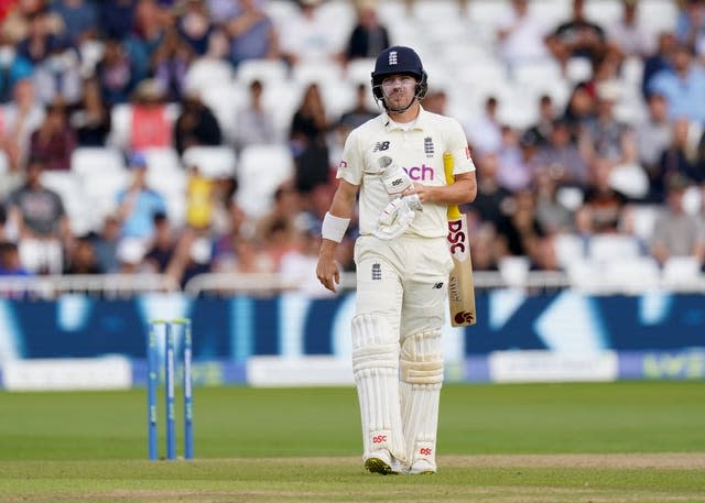 Rory Burns walks off after being dismissed