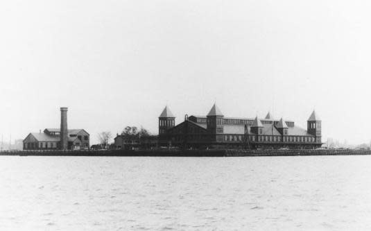 Ellis Island in 1892. (Courtesy of National Archives and Records Administration)