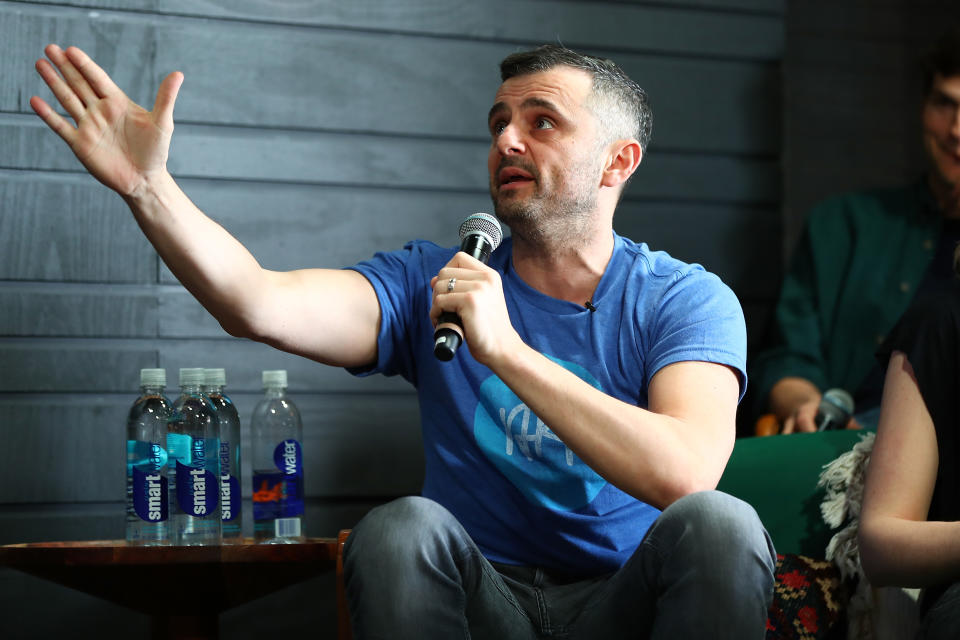 AUSTIN, TX - MARCH 10:  Gary Vaynerchuk speaks onstage at the Sound Ventures Tech Competition, PerfectPitch, at SXSW at Hotel Van Zandt on March 10, 2018 in Austin, Texas.  (Photo by Joe Scarnici/Getty Images for Sound )