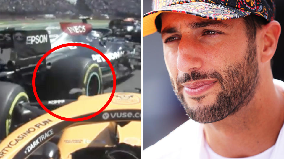 Daniel Ricciardo was lucky not to be penalised for colliding with Valtteri Bottas on lap one of the Mexican GP.