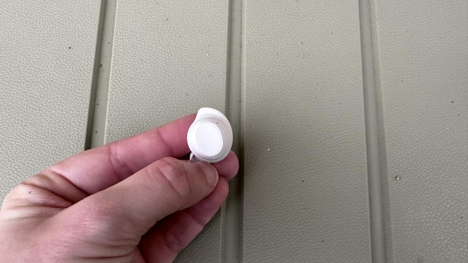 Samsung Galaxy Buds FE ear bud close up