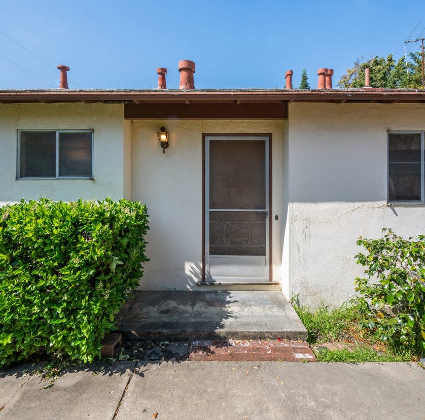 The front door of a home in Palo Alto.