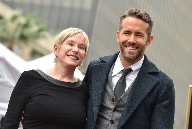 Ryan Reynolds and mom Tammy Reynolds attend the ceremony honoring the actor with a star on the Hollywood Walk of Fame on Dec. 15, 2016.
