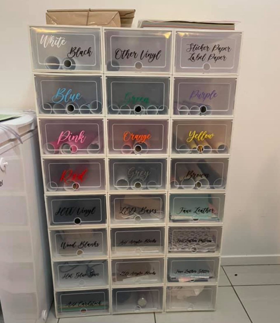 24 clear shoe boxes 