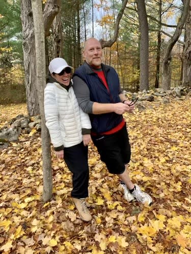 Natalie and her brother, seen here on a disc golf course full of laughs and 