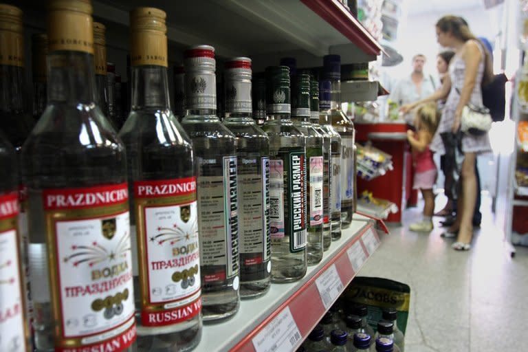 Vodka shelves in in a food store in Moscow. The Alcoholics Anonymous method of treating alcoholism first came to Russia from the United States more than 20 years ago, but is still not mainstream in a country where hard drinking is often viewed as inevitable and ingrained in the national psyche