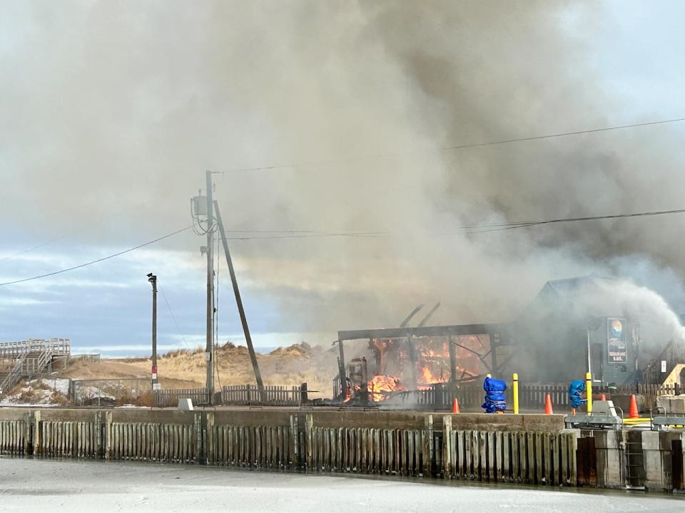 Fire department chief Ronald Cormier said there were no injuries, but the building was destroyed.