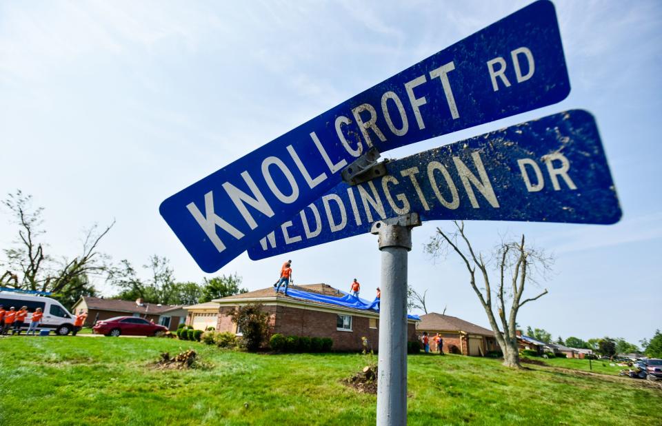 Volunteer groups and residents worked together Saturday, June 1 to clear debris from some of the neighborhoods in Trotwood and other areas hit by the tornado last Monday. WHIO File