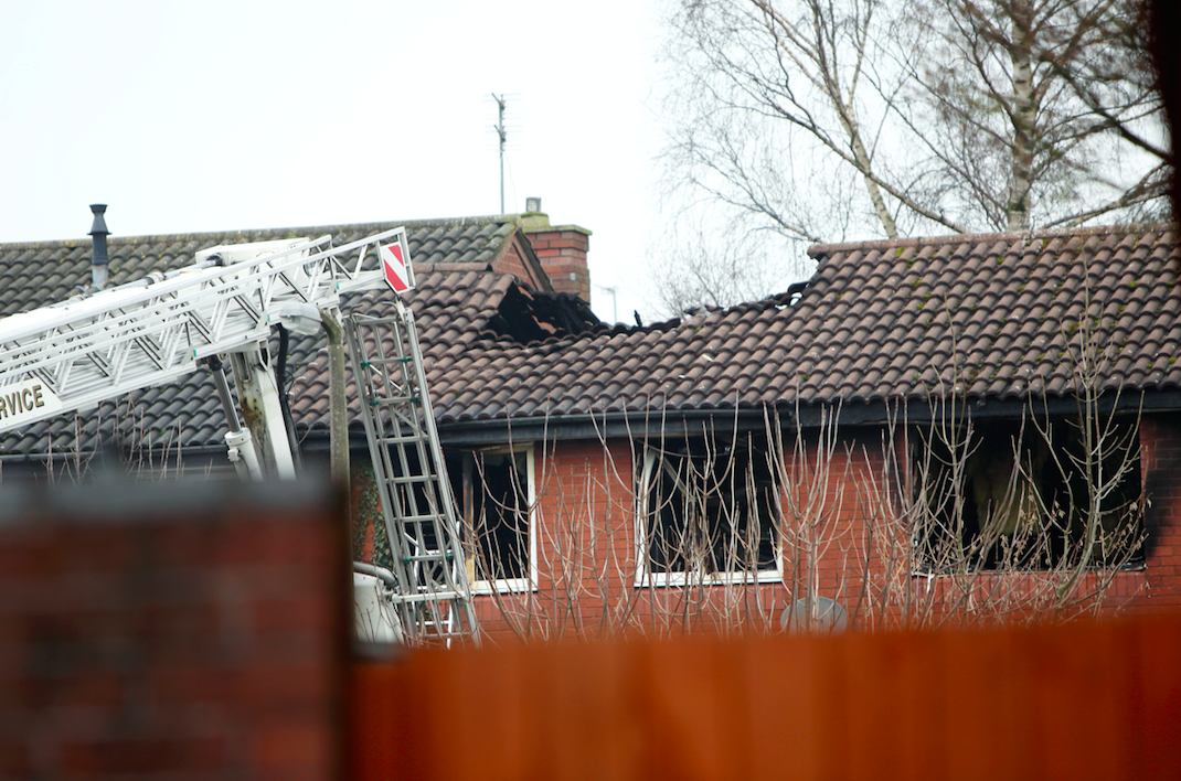Emergency services were called to a house fire in Stafford (Picture: SWNS)