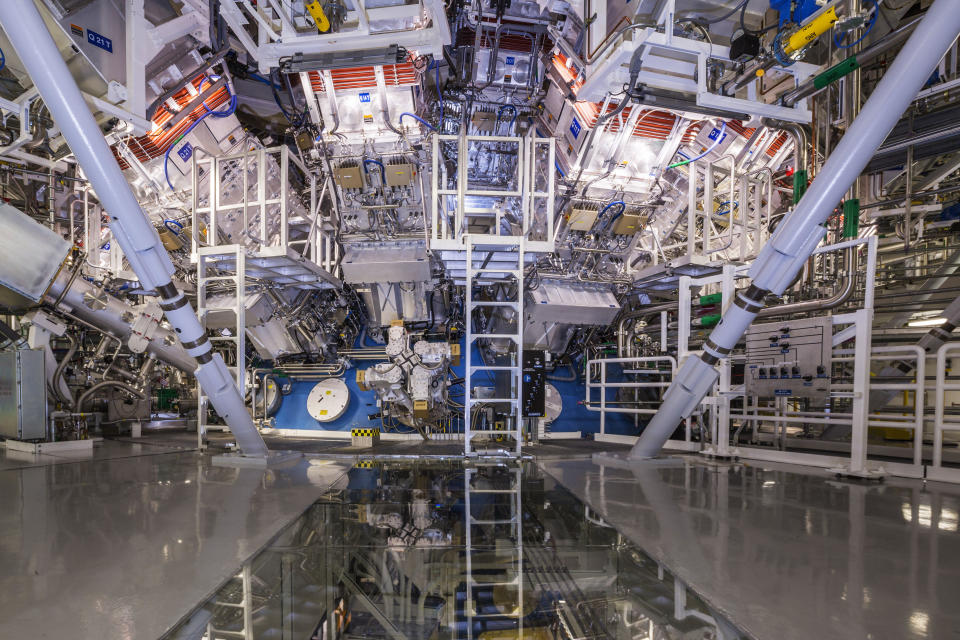 This image provided by the National Ignition Facility (NIF) at the Lawrence Livermore National Laboratory shows the NIF Target Bay in Livermore, Calif. / Credit: Damien Jemison/Lawrence Livermore National Laboratory/AP