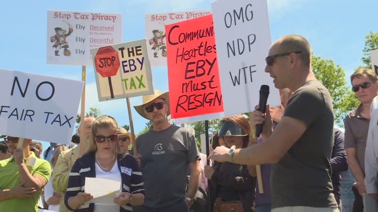 David Eby's school tax town hall finally happens, but not without fireworks