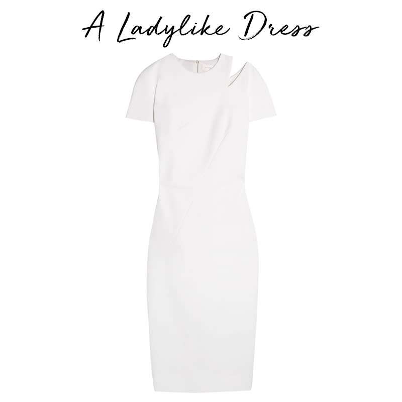 <a rel="nofollow noopener" href="http://rstyle.me/n/b3n4gijduw" target="_blank" data-ylk="slk:Cutout Stretch Cotton-Blend Dress, Victoria Beckham, $1995A fitted dress accentuates a host of body types—modern accents keep the look current.;elm:context_link;itc:0;sec:content-canvas" class="link ">Cutout Stretch Cotton-Blend Dress, Victoria Beckham, $1995<p>A fitted dress accentuates a host of body types—modern accents keep the look current.</p> </a>