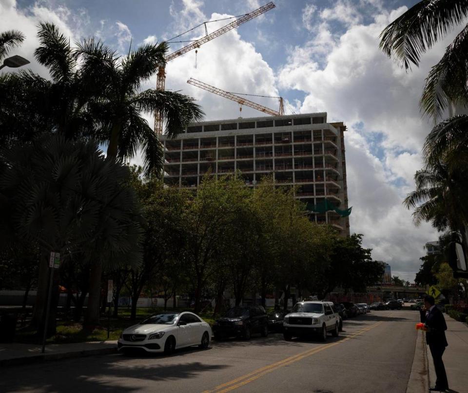 The Kenneth C. Griffin Cancer Research Building undergoes construction on Tuesday, March 5, 2024, at University of Miami Miller School of Medicine in Miami. Alie Skowronski/askowronski@miamiherald.com