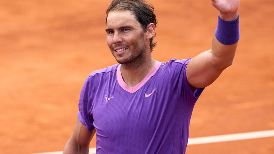 Rafael Nadal, pictured here after cruising into the Barcelona Open final. 